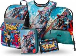 Komplet za šolarje Zippy Skatepark: aktovka, peresnica, vrečka, predpasnik in denarnica