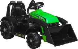 Električni otroški traktor z nakladalnikom in hupo – zelen
