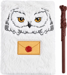 Plišasti zvezek A5 Harry Potter s peresom v obliki čarobne palice