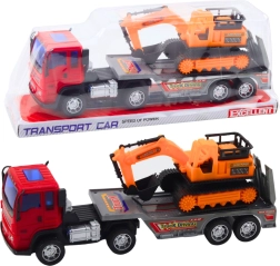 Komplet tovornjak s prikolico in gosenični bager