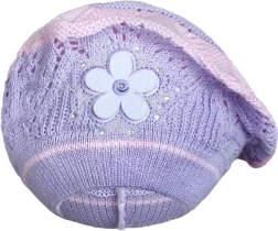 Pleteni baret New Baby vijoličen za otroke 3–4 leta