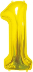 Foliasti balon številka 1 zlata GoDan 85 cm