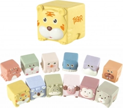 Set mehkih senzoričnih kock z živalmi, 12 kosov