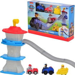 Paw Patrol Deluxe stolp 3 v 1 z dirkališčem in 3 vozili
