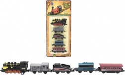 Vlakec z vagoni, 5 kosov, kovina/plastika, 8 cm, s povratnim mehanizmom