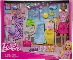 Barbie punčka z modnimi outfiti in dodatki – mix & match set
