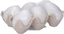 Dekorativno belo plastično jajce 6 cm, 6 kos
