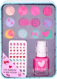 Otroški set senčil za oči in lakov za nohte v kovinski škatli