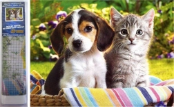 Diamantno slikanje Prijatelji v košarici 30 × 40 cm