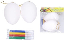 Plastična jajčka za barvanje 5 × 8 cm, 2 kosa s flomastri