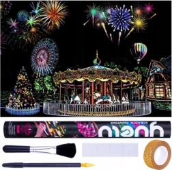 Risba s praskami Zabaviščni park 75x52 cm