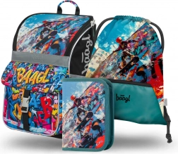 Komplet šolska torba, peresnica in vrečka BAAGL Skatepark