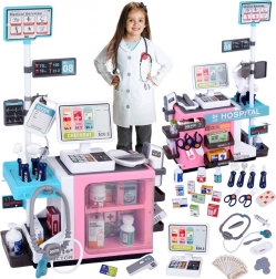 otroška zdravniška klinika z blagajno in lekarno – interaktiven set za male zdravnike