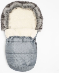 Zimska vreča za voziček z volno New Baby Lux Wool, grafitna