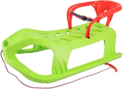 Plastične sani z naslonom Baby Mix Snow Star zelene