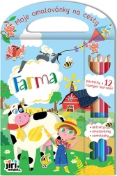 Pobarvanka za na pot – kmetija, 96 strani, nalepke in 6 dvostranskih barvic