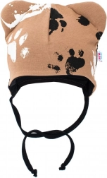 dojenčkova bombažna kapica z ušeski New Baby Paw gorčična