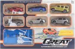 Komplet izstreljevalnih avtomobilčkov s prometnimi znaki in stezo