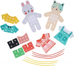 Prepletanje oblačil s motivom mačke in zajčka