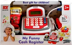 Otroška blagajna s trakom in dodatki, bela