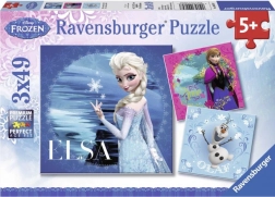 Ravensburger sestavljanka Frozen: Elsa, Anna in Olaf 3×49 kosov