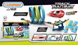 Dirkalna proga oster zavoj s trojnim loopingom