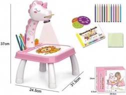 Projektor za risanje s samorogom z mizico, na baterije