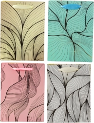 Darilna vrečka z valovitim zlatim vzorcem 23 × 18 × 10 cm