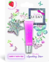 Lukky sijoči sijaj za ustnice z okusom jagode z obeskom