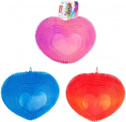 Stiskalno srček puffer – antistresna mavrična igrača iz mehkega silikona 18 cm