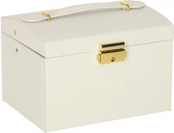 Škatla za nakit s predali in ogledalom, bela
