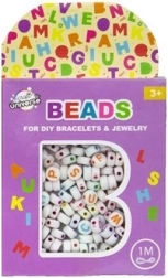 Set kroglic – bele črke + 1 meter vrvice