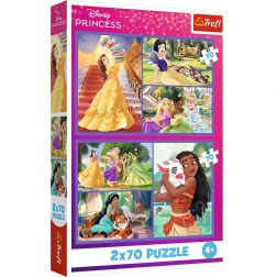 Puzzle 2x70 Disney Princeske Pravljični Dnevi