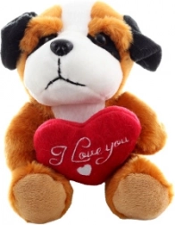 Plišasti kužek s srčkom 14 cm