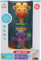 Vrtiljak s kroglicami žirafa – interaktivna vrteča igrača za dojenčke 12m+