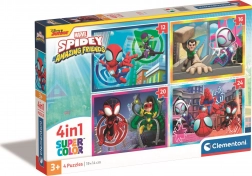 CLEMENTONI Puzzle Spidey in njegovi čudoviti prijatelji 4v1 (12+16+20+24 koščkov)