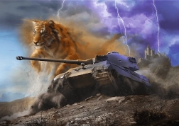 Sestavljanka TREFL Premium Plus World of Tanks: Tiger II 1000 kosov