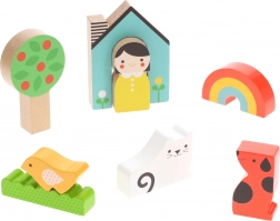 Lesena gradbena sestavljanka Hišica Petit Collage