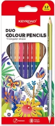 Keyroad Duo Triangular Colored Pencils, Double-Ended, 12 Colors