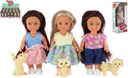 Punčka s ljubljenčkom 12 cm v škatlici, 3 vrste