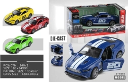 Kovinski avto na vzvratni pogon s črtami