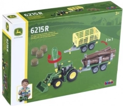 Traktor John Deere za sestavljanje z 2 prikolicama
