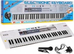 Beli otroški klaviaturni komplet z mikrofonom, snemanjem in stereo zvočniki