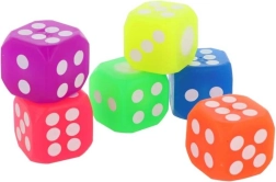 Svetleča igralna kocka LED (mešanica barv) – gumijasta 4 cm