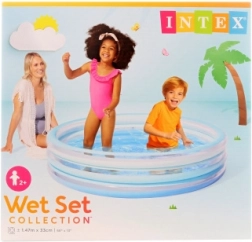 Napenljiv otroški bazen 147 × 33 cm, moder, 3 komore