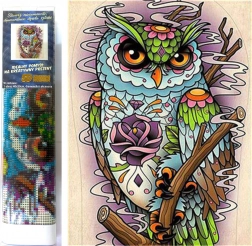 Diamantno slikanje modra sova 30x40 cm