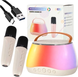 Karaoke set z Bluetooth zvočnikom, LED RGB in dvema brezžičnima mikrofonoma