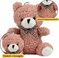 Rožnati plišasti obesek Medvedek 8 cm