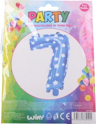 Napenljivi balon številka 7 – moder z zvezdicami (74 × 50 cm)