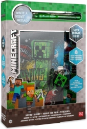 Minecraft skrivni dnevnik s čarobnim UV peresom in nalepkami